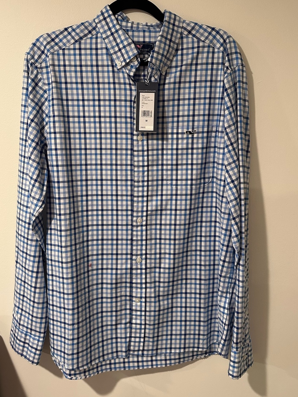 Vineyard Vines Blue and White Check Button-Down Shirt